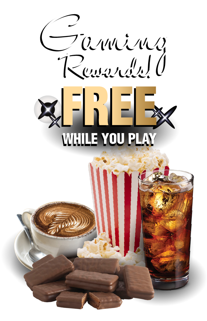 Gaming Lounge snacks - coffee, chocolate, popcorn and softdrink free while you play.